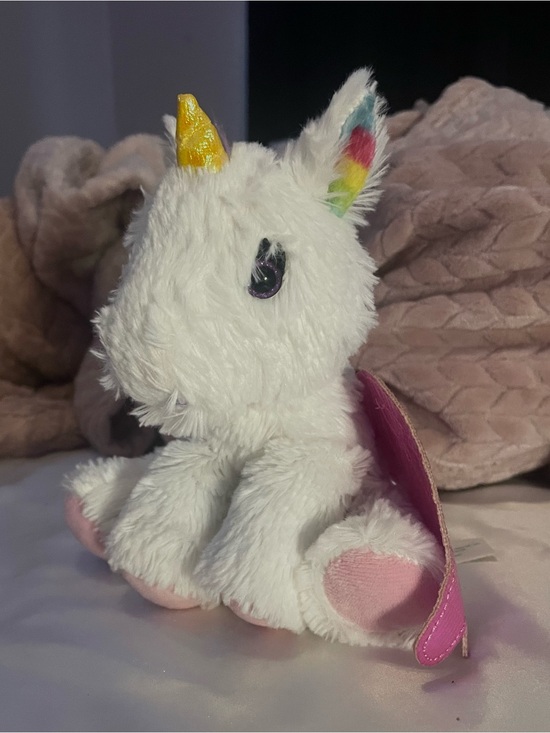 Barbie Other - Barbie White Plush Unicorn with Gold Horn and Pink Accents